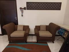 2 Sofa chairs with  ( Twin combination Fabric ). Elegant Designed