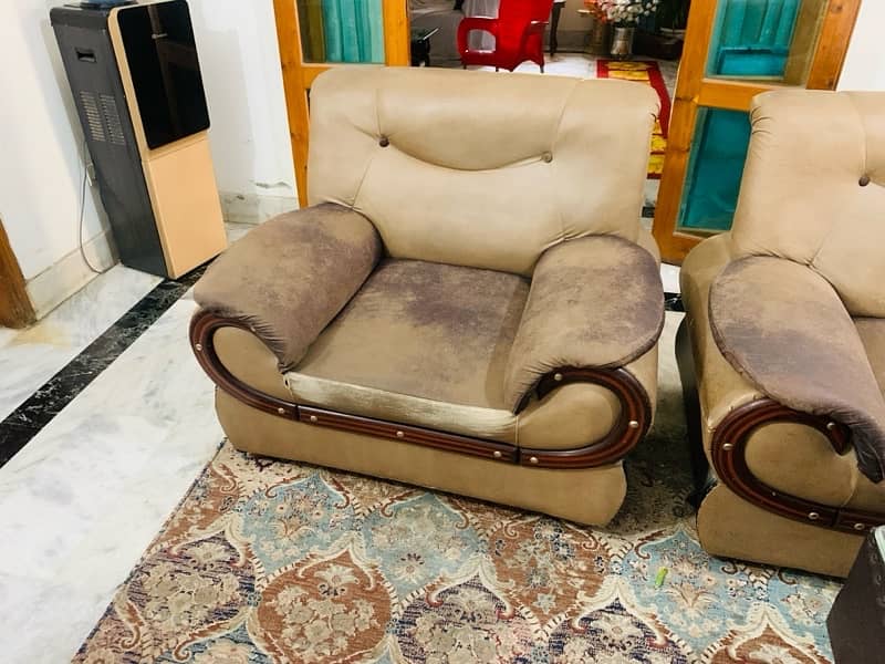browm leather sofa set 1