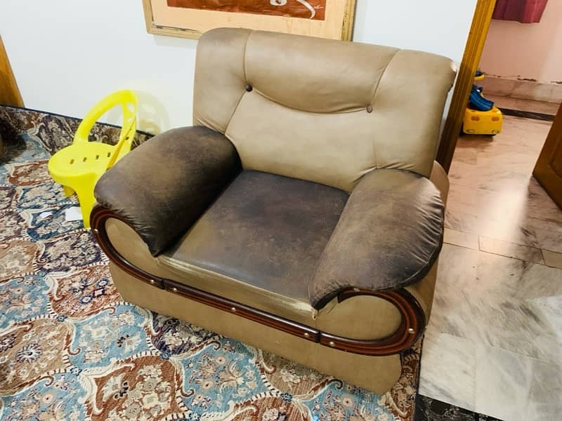browm leather sofa set 2