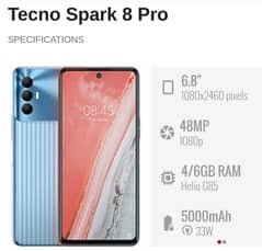 Tecno Spark 8 Pro 4+1 Ram/64 Memory Full Box 0