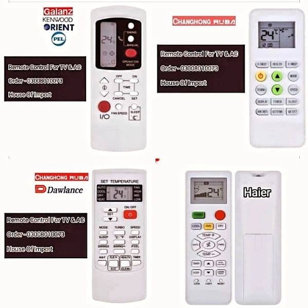 Ac DC Inverter Air-condition Led Lcd Remote controls
03284617341 2