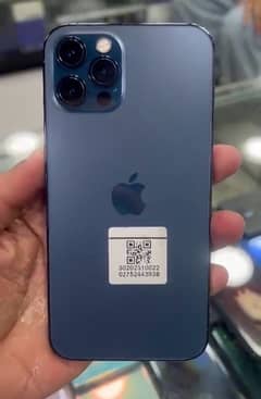 iphone 12 pro max 256 gb non pta water pack blue colour b/h 86