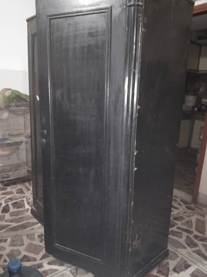 Two door wood wardrobe available for sell 2