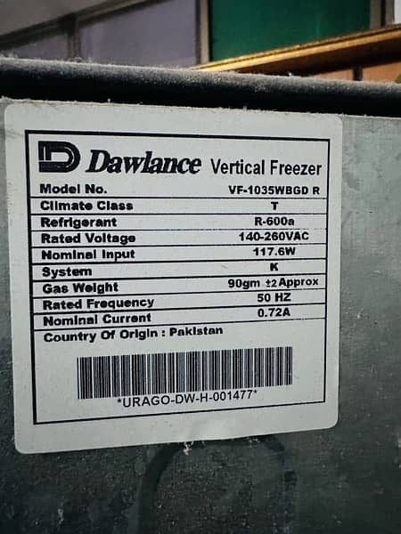 Dawlance Vertical Freezeer 9