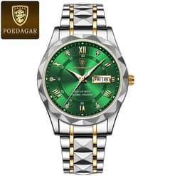 POEDAGAR 858 Luxury Man Wristwatch Waterproof Stainless Steel
