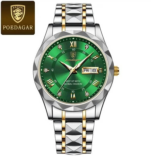 POEDAGAR 858 Luxury Man Wristwatch Waterproof Stainless Steel 0