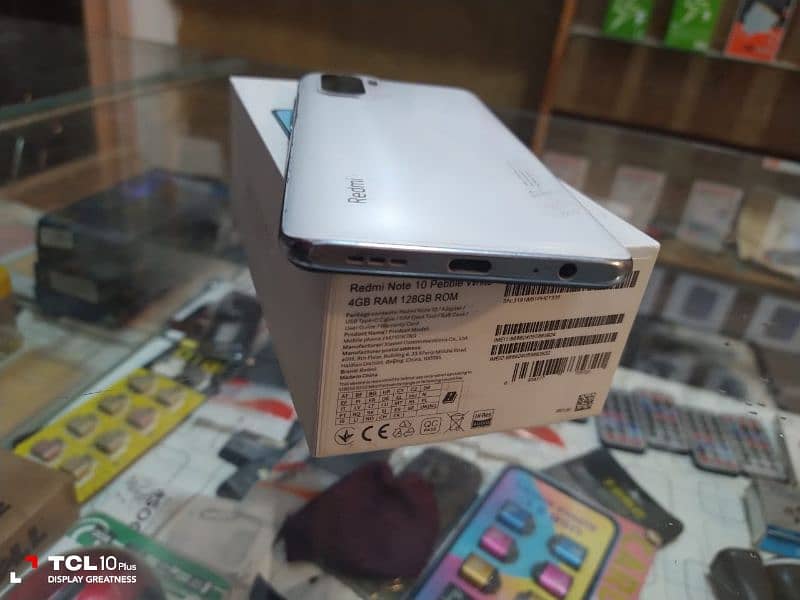 redmi note 10 with full box charger 10 by 10 condition 4