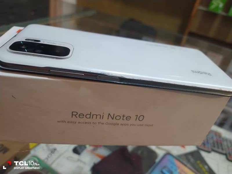 redmi note 10 with full box charger 10 by 10 condition 5