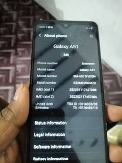 Samsung galaxy A51   non pta  painal change. condition 10. to 7
