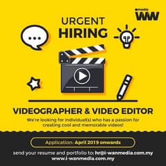 videographer & video editor required