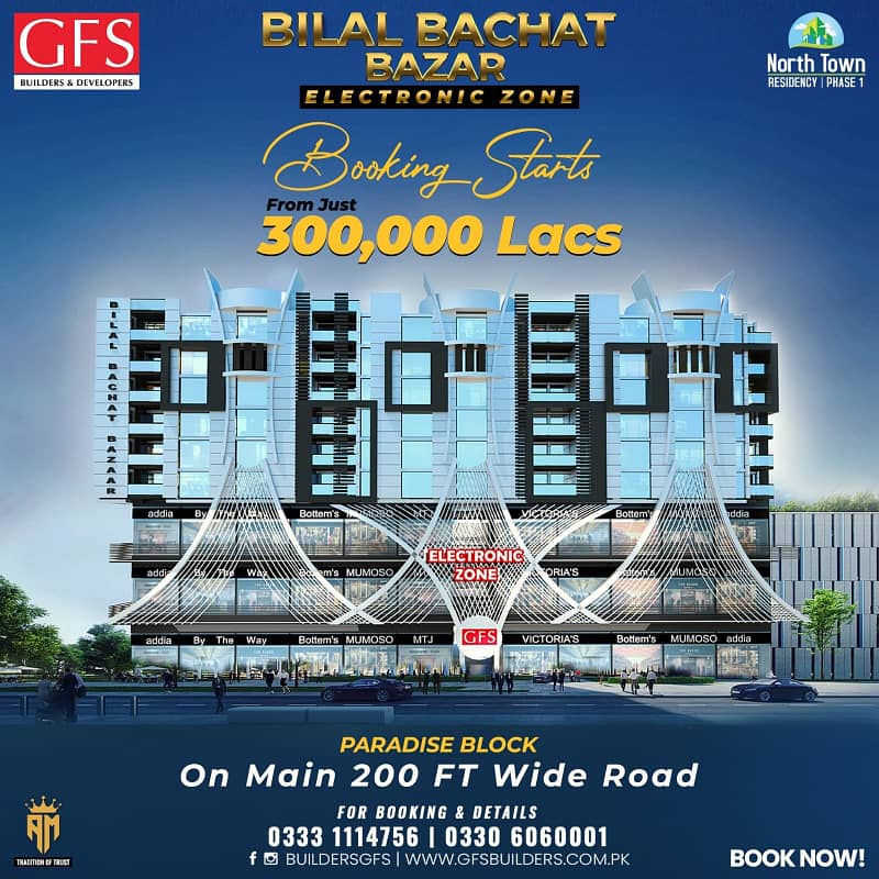 SHOP AND FLAT SALE IN BILAL BACHAT BAZAR 1