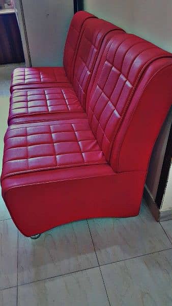 set of 6 red colour sofas 1