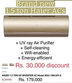 HAIER 1.5 TON UV INVERTER AC Model HSU-18HJUV G