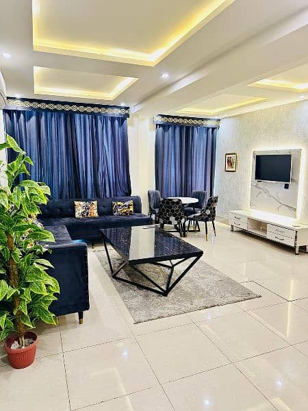 Two beds luxury apartment for rent on daily basis in bahria town 7
