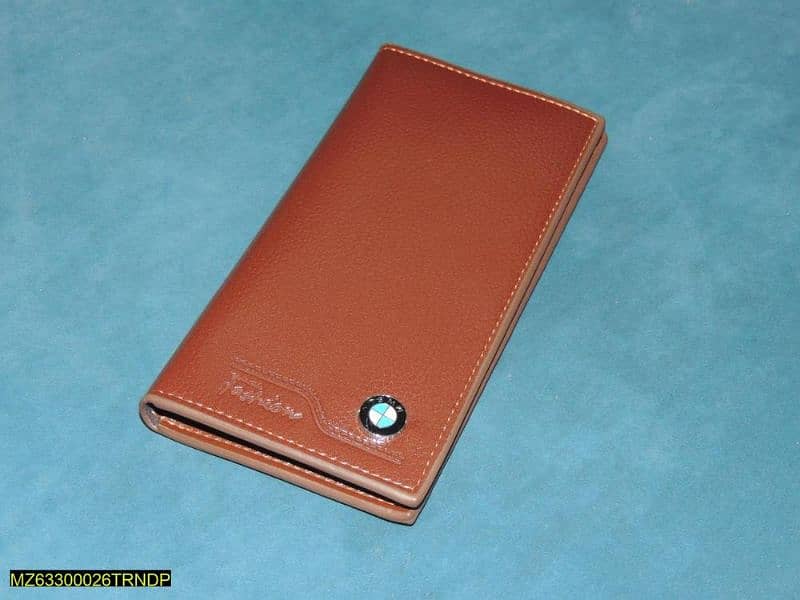 Men's Leather Plain Bi-fold Wallet 0