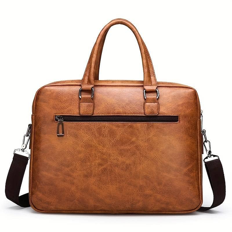 JEEP Men's Business Handbag Large Capacity Leather Briefcase Bags For 6
