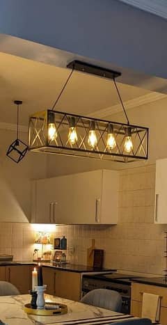 Rectangle Metal hanging Chandelier 5 in 1 New Packed