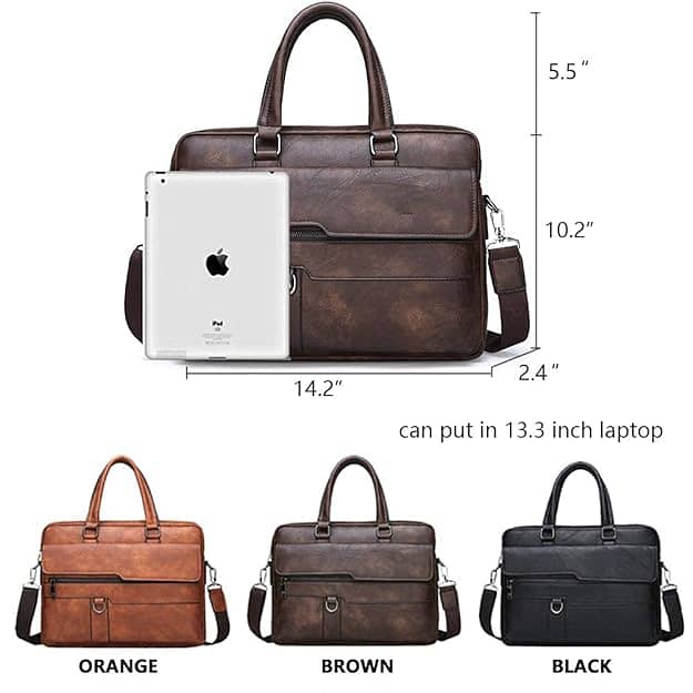 JEEP Men's Business Handbag Large Capacity Leather Briefcase Bags For 15