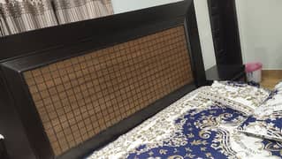 Wooden Bed Set with 2 Side Tables