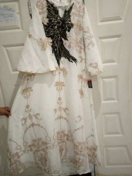 off white abaya+long maxi with full flayer 1