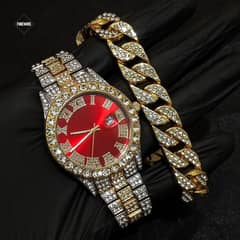 Electric Red blood with roman dial with iced bracelet 0