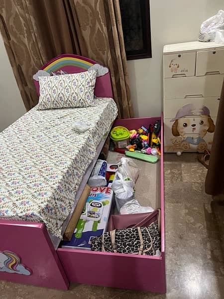 single bed for kids with storage box 0