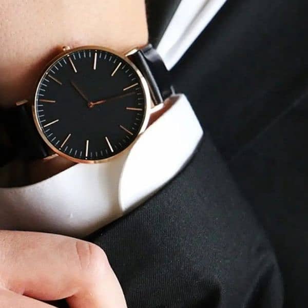 Black Leather Luxury Classic watch 2