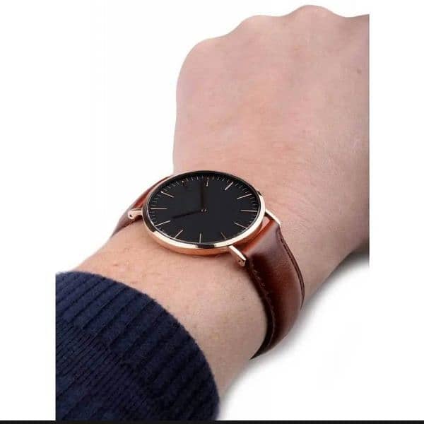 Black Leather Luxury Classic watch 3