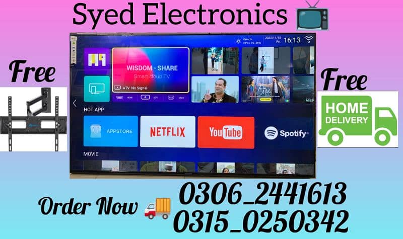 BIG SALE LED TV 55 INCH SMART 4K ANDROID UHD BOX PACK 2