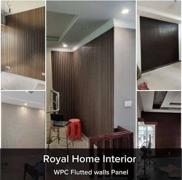 WPC PVC Flutted Wall Panel / Bedroom, Media & Decor Wall's in install 2