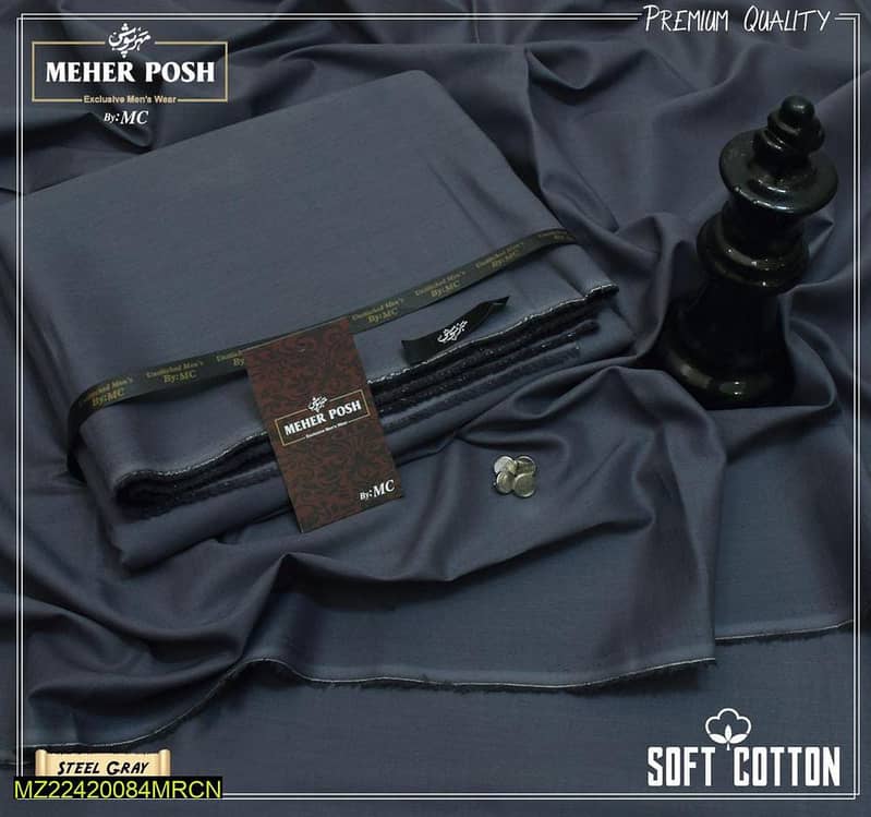 Men’s Unstitched Cotton Plain Suit Product 6