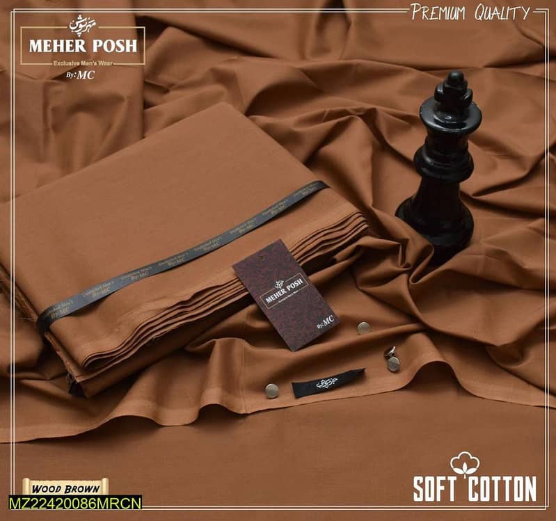 Men’s Unstitched Cotton Plain Suit Product 7