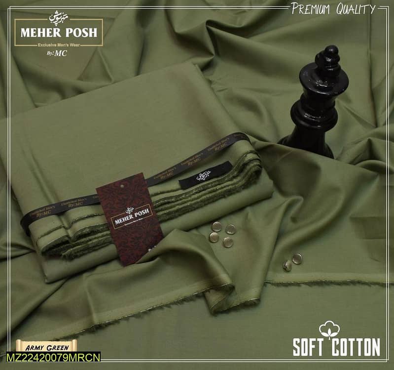 Men’s Unstitched Cotton Plain Suit Product 9