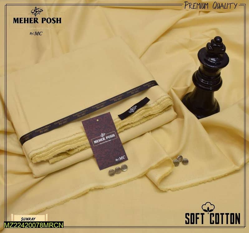 Men’s Unstitched Cotton Plain Suit Product 10