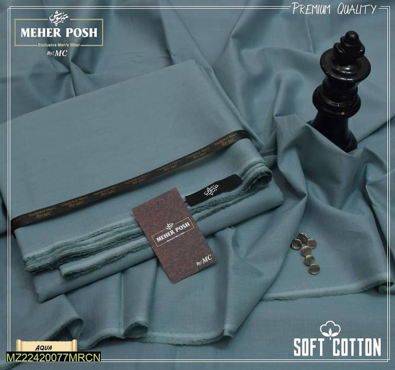 Men’s Unstitched Cotton Plain Suit Product 11