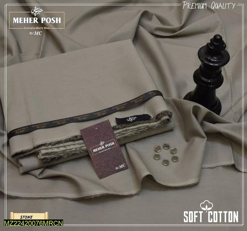 Men’s Unstitched Cotton Plain Suit Product 12