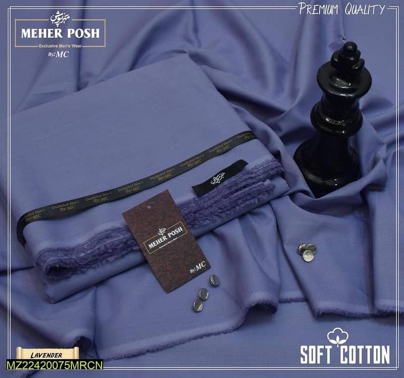 Men’s Unstitched Cotton Plain Suit Product 13