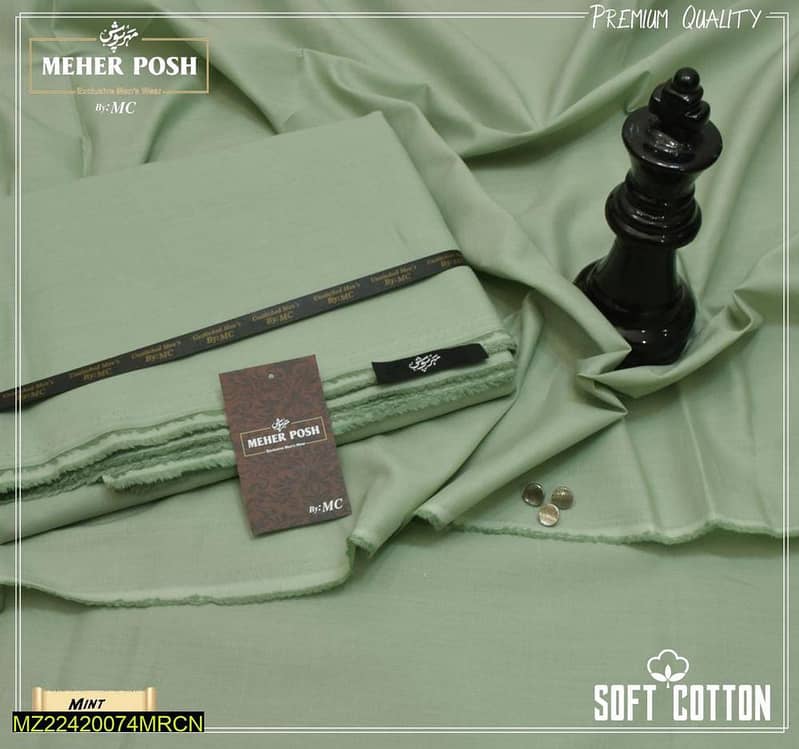 Men’s Unstitched Cotton Plain Suit Product 14