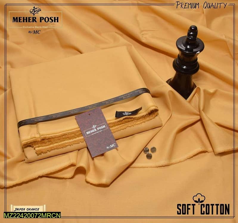 Men’s Unstitched Cotton Plain Suit Product 16