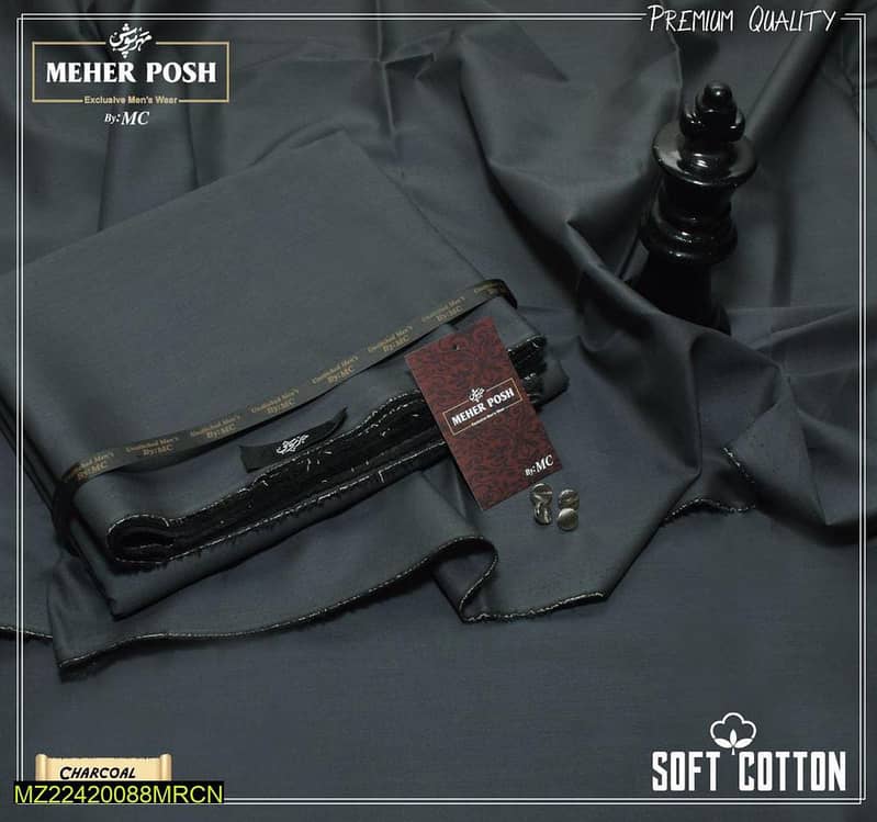 Men’s Unstitched Cotton Plain Suit Product 17