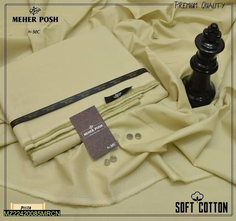Men’s Unstitched Cotton Plain Suit Product 18