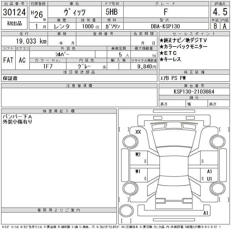 Toyota Vitz F 1.0 2014 2