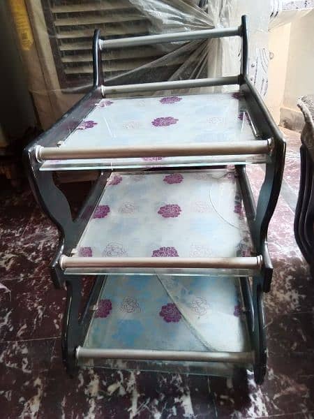 Tea trolly 3 portion with mirrors 2