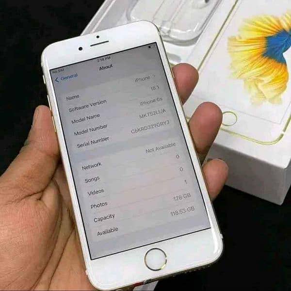 iPhone 6s 128 GB memory official PTA approved. 0327=1461=609 2