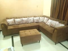 Frenched design L shaped 7x seater sofa with puffy for sale