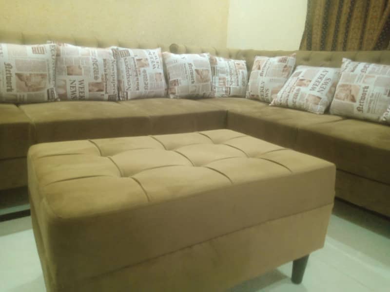 Frenched design L shaped 7x seater sofa with puffy for sale 1