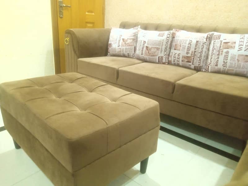 Frenched design L shaped 7x seater sofa with puffy for sale 2