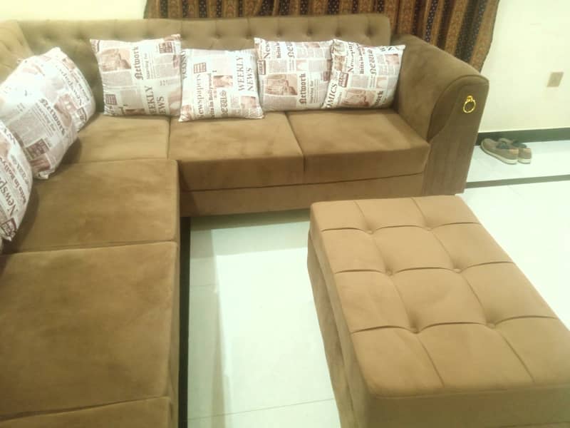 Frenched design L shaped 7x seater sofa with puffy for sale 3