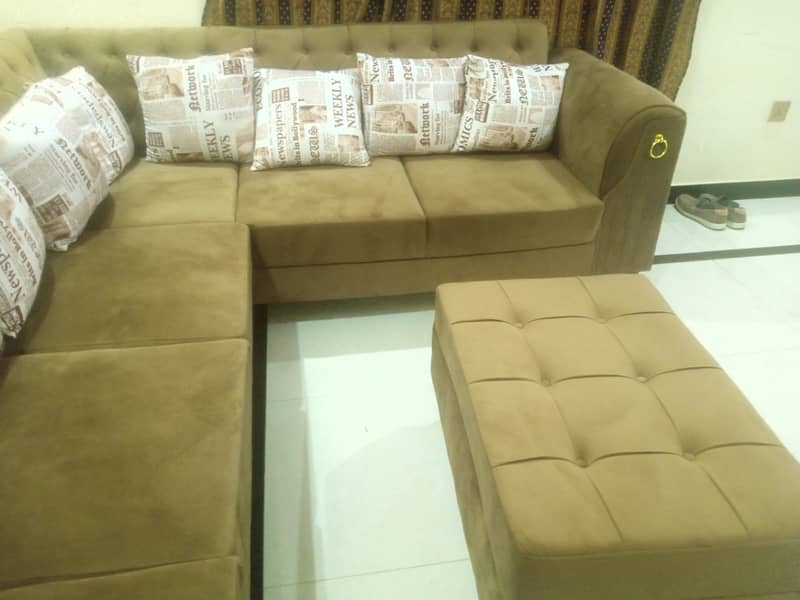 Frenched design L shaped 7x seater sofa with puffy for sale 4