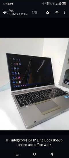 HP intel(core) i5,HP Elite Book 8560p, online and office work